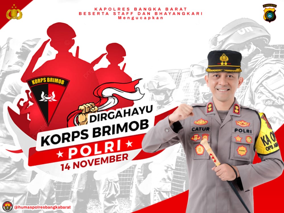 Kapolres Bangka Barat HUT Brimob ke 77 Sekali melangkah pantang menyerah sekali tampil harus&nbsp;Berhasil